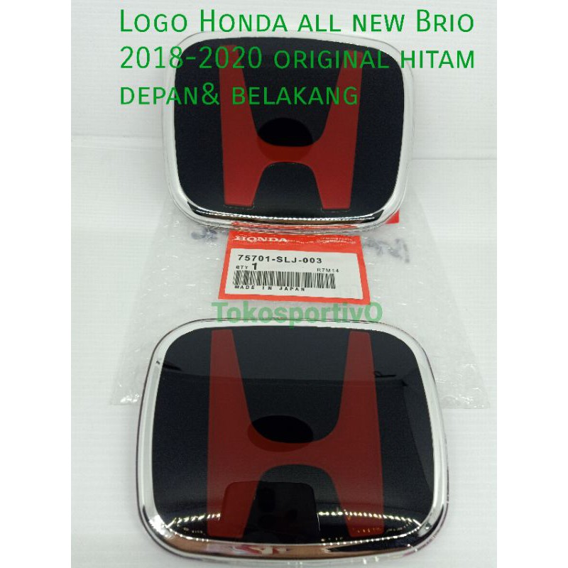 Logo / Emblem / Lambang Honda all new Brio 2019 original hitam/merah 1set-2pcs depan/belakang