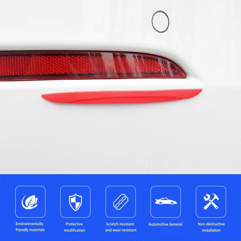 4pcs / Set Stiker Strip Pelindung Pinggiran Pintu / Kaca Spion Mobil Anti Tabrakan