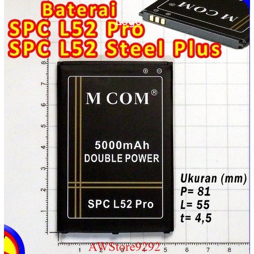 Mcom Battery Batre Baterai Double Power Mcom SPC L52 Pro L52 Steel Plus