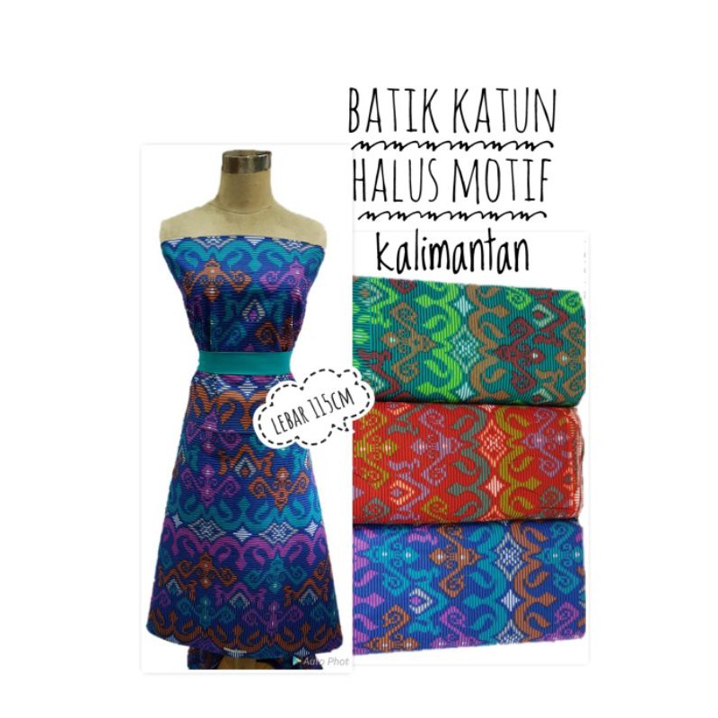 bahan kain batik katun halus motif kalimantan/ batik murah meteran