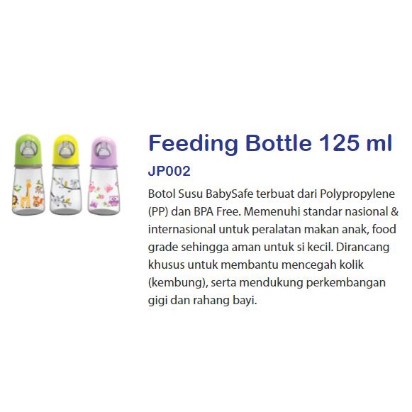 BABYSAFE Feeding Bottle 125ml Botol Susu Bayi Baby Safe