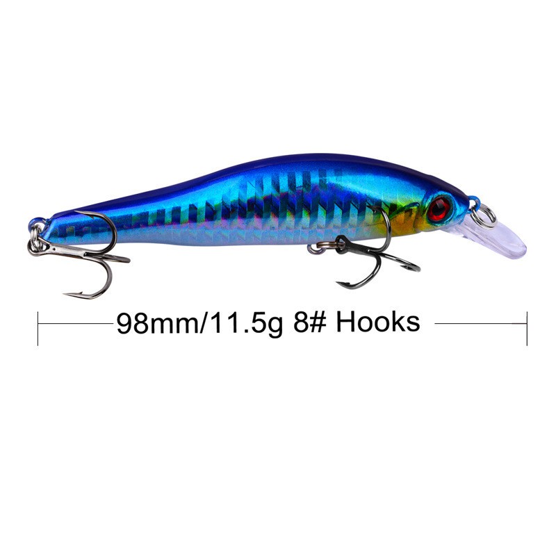 Shengyao New 5pcs 9.8cm/11.5g Minnow Umpan Pancing Swimbait Fishing Lure Ikan Bass Bait Kail Tackle