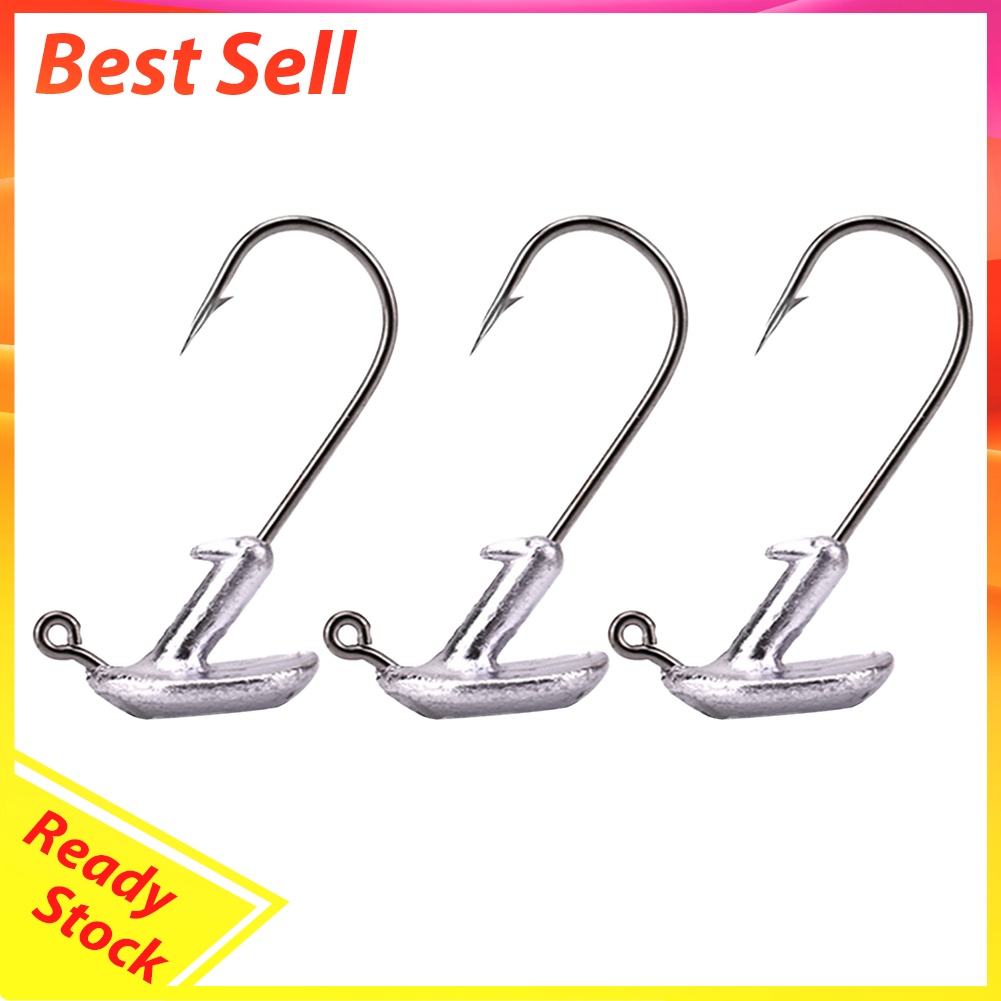 10pcs Tumbler Fishing Hooks Carbon Steel Sharp Jig Bait Fishhooks Tackles