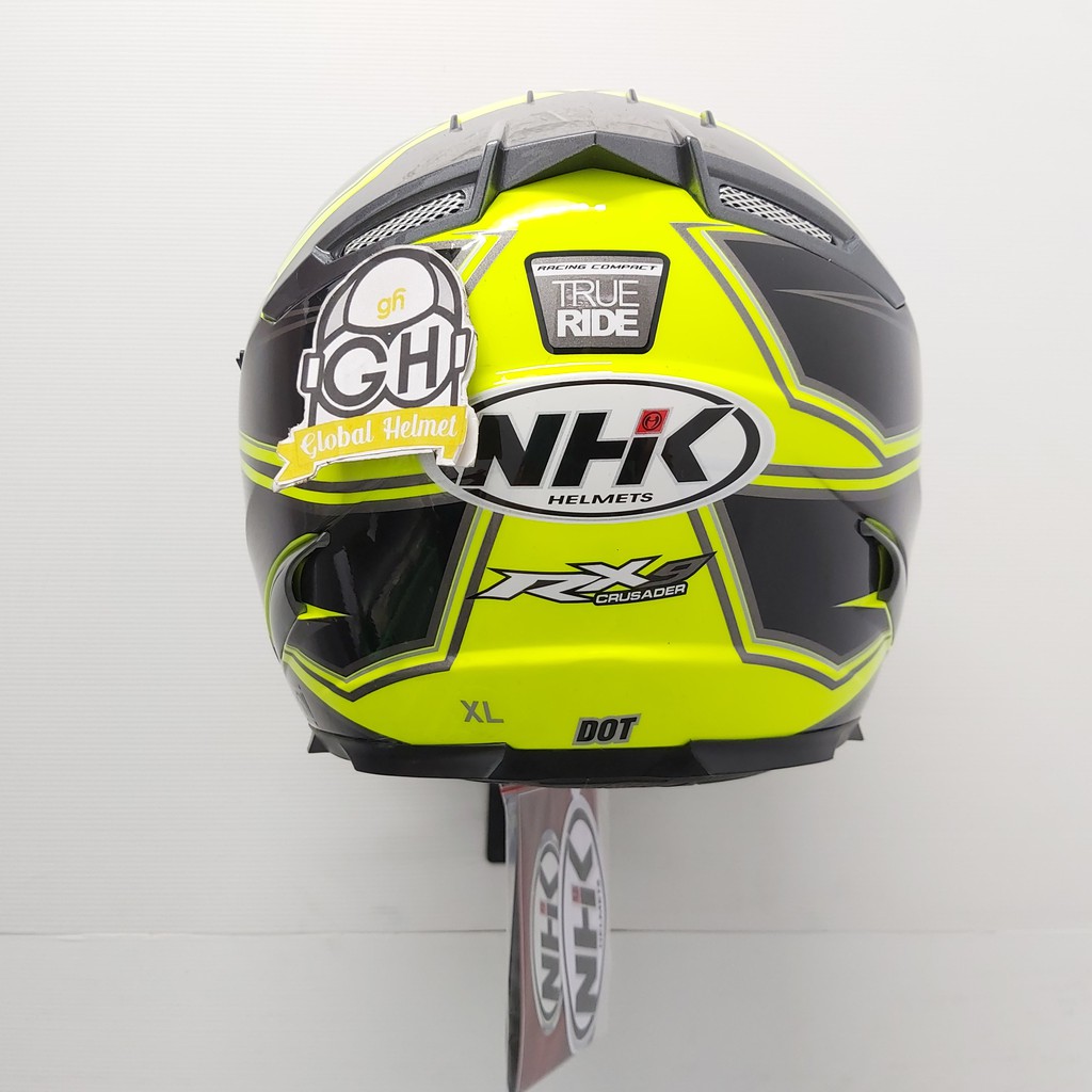 HELM FULL FACE NHK RX9 RX-9 MOTIF HAWK SE YELLOW FLOURECENT RX NINE