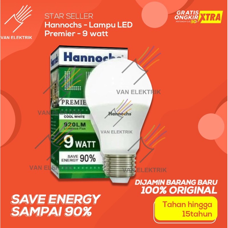 Hannochs - Lampu LED Premier - 9 watt - cahaya Putih | Shopee Indonesia