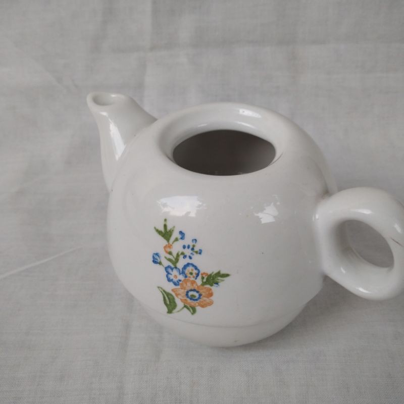 teko tea/coffee kecil keramik jadul antik unik vintage lawas kuno