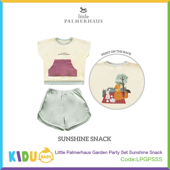 Little Palmerhaus Garden Party Set Baju Bayi Baju Anak Lengan Pendek Celana Pendek Kidu Baby