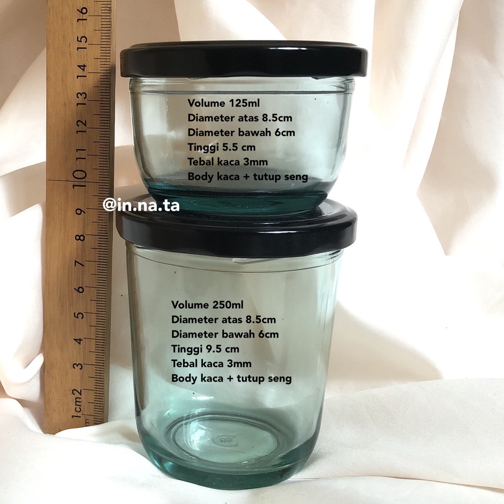 ReGlass 250ml Toples Jar Kaca + Tutup Seng, Mason Jar Botol Kaca Serbaguna Lebaran Brand New