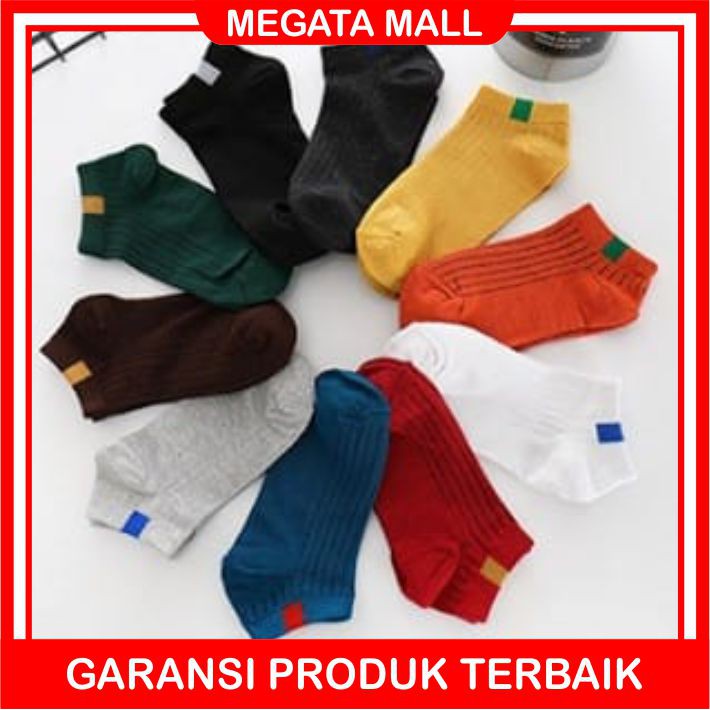 ♫ Megata ♫ A162 Kaos kaki Motif Petak Kaoskaki Pendek Dibawah Mata Kaki Unisex Pria Wanita Import