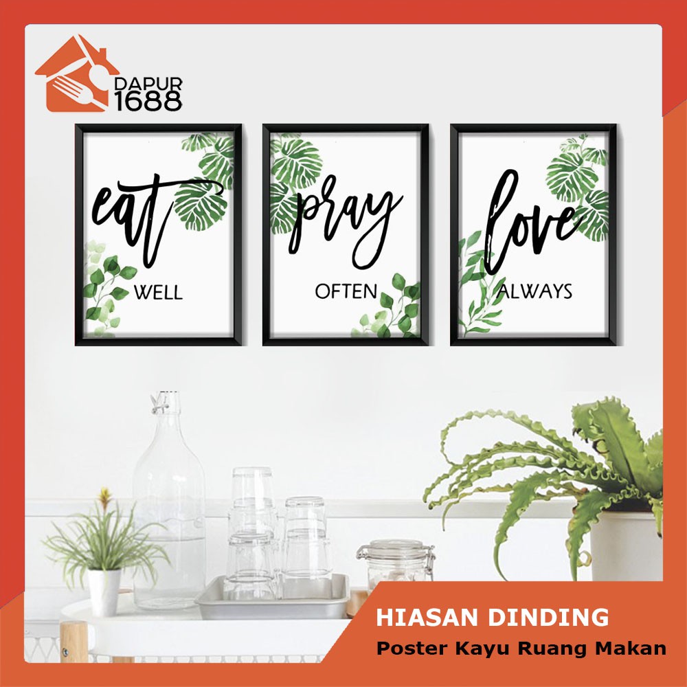 Hiasan Dinding Dapur Wall Decor Kitchen Eat Drink Love Modern Minimalis