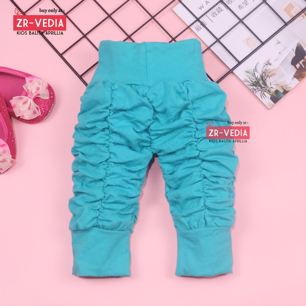 Legging Kerut Polos uk 3-12 Bulan / Celana Bayi Anak Perempuan Leging Panjang Ketat Murah Adem