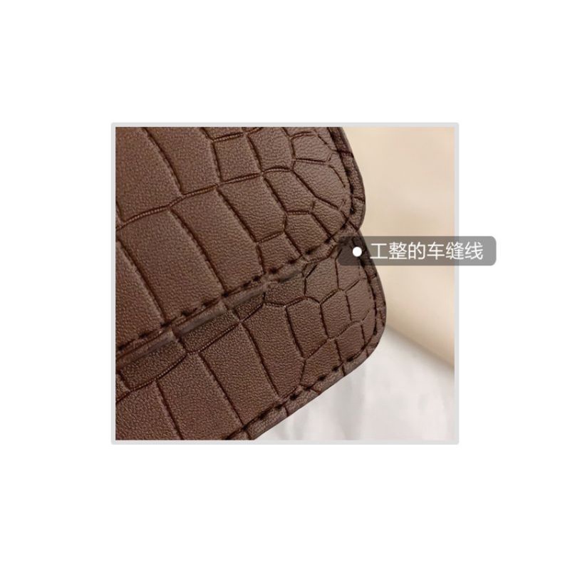 EV  T121 Tas Selempang Bahu Wanita Croco Tali rantai Fashion Import