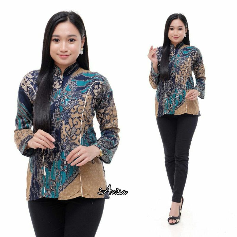 tey-Batik wanita ASJ SA HRB026 Kenongo Kemeja Tosca Pendek-Bis Cap Tosca