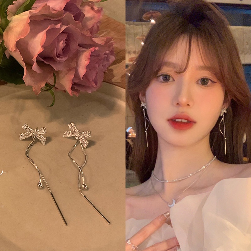 Anting Rumbai Desain Pita Gaya Simple Untuk Wanita