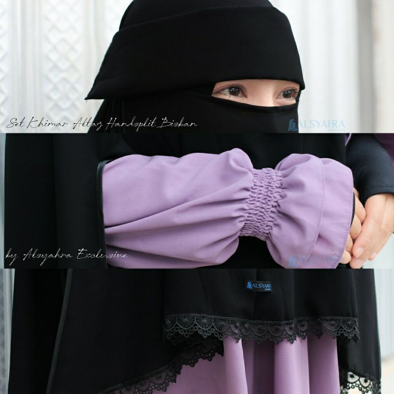 Khimar Altaj Handsplit Bisban Niqab Poni Jetblack Alsyahra Exclusive