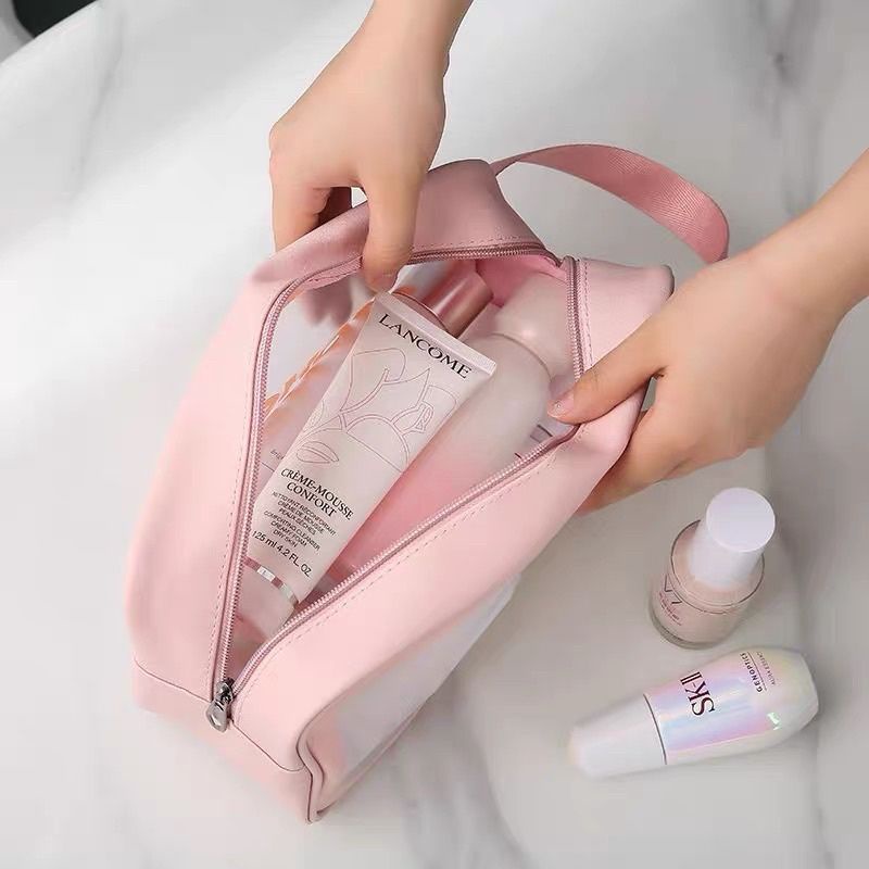 TAS KOSMETIK PREMIUM TRANSPARAN WASHBAG TRAVEL POUCH MAKE UP SERBAGUNA