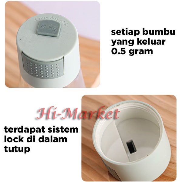 Dispenser Bumbu Dapur Botol Kaca Bumbu Unik 定量盐罐按压式控盐瓶