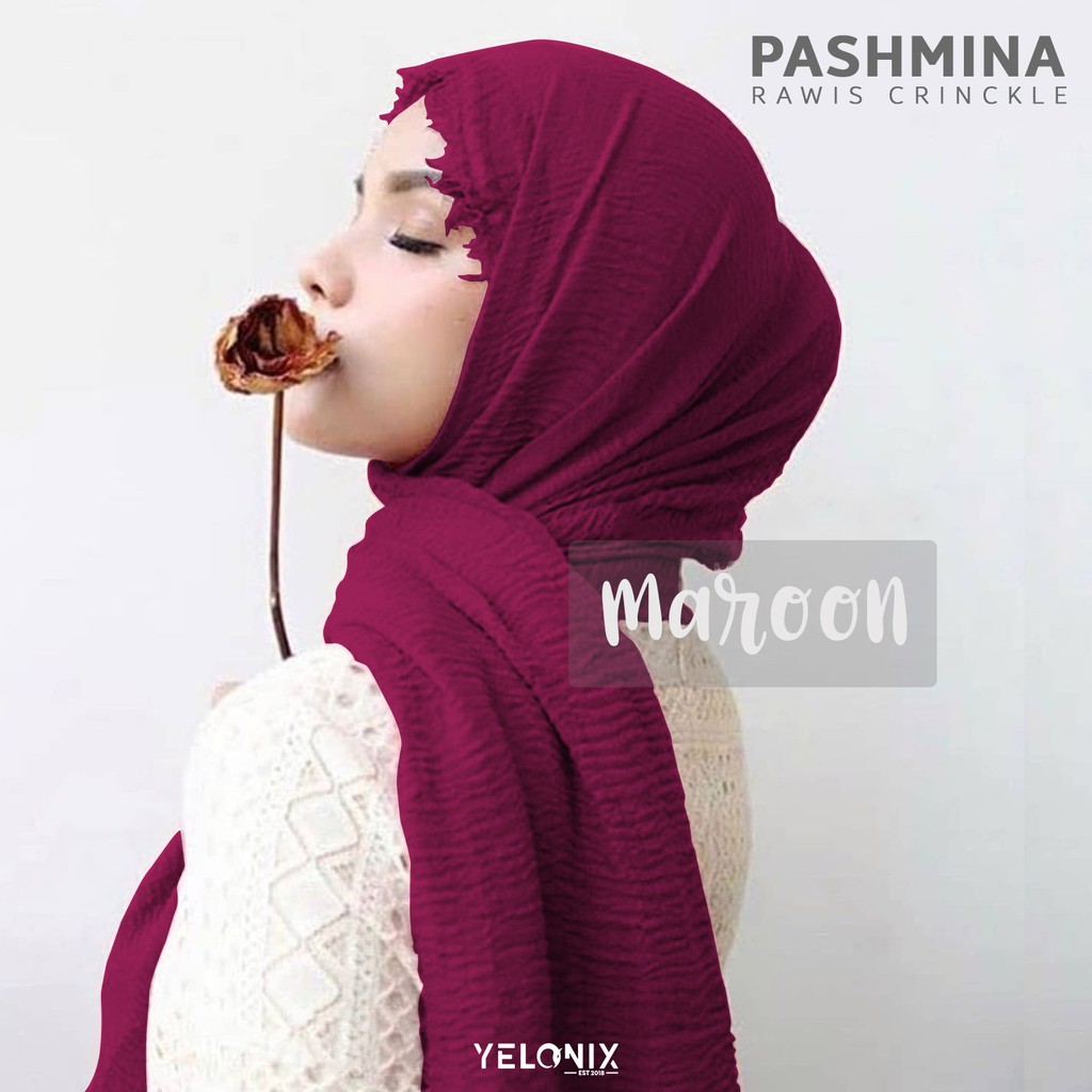 Pashmina Rawis Hijab Crinkle Arabic Kerudung turki malaysia Negro Shawl - Yelonix