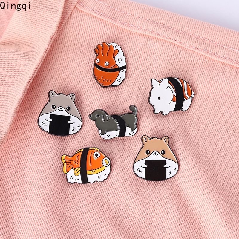 Bros Pin Desain Kartun Sushi Kucing Untuk Dekorasi Tas Denim Pria Dan Wanita