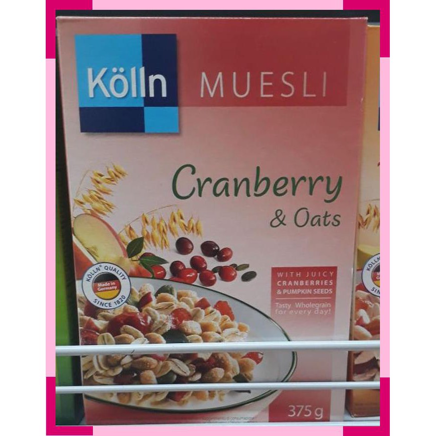 

Kln Muesli Cranberry & Oats 375 gram