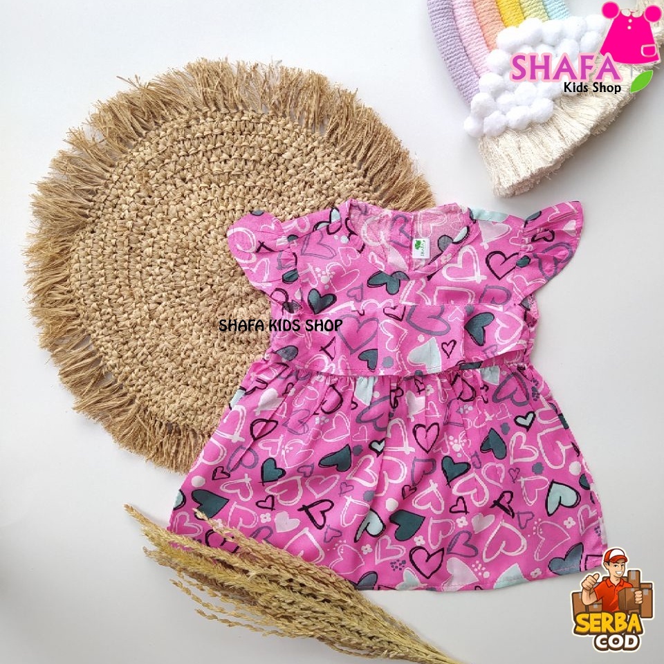 DRESS ANAK BAYI PEREMPUAN USIA 3 BULAN - 18 BULAN / BAJU PAKAIAN ANAK BAYI PEREMPUAN / NEWBORN / RAYON VISCOSE-XS0016