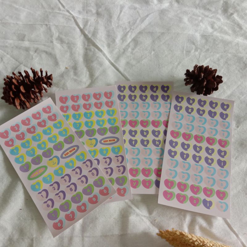 

[nyxn.kx] 1pc Sticker Sheet Alfabet pastel