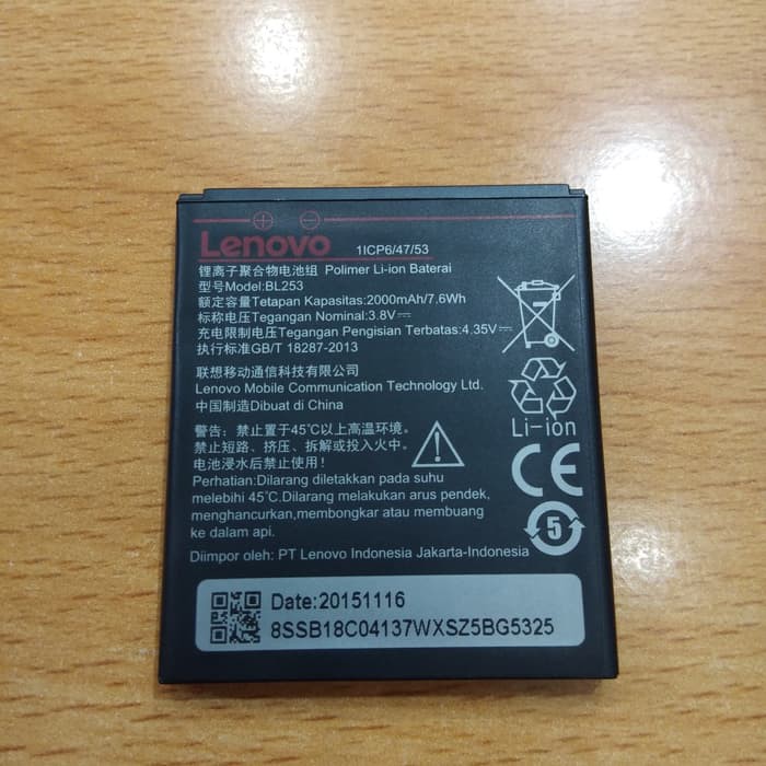 Baterai batre Lenovo BL253 for A1000 A2010 Original