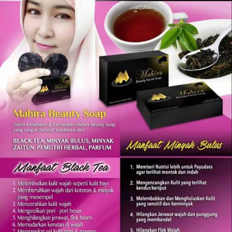 ORIGINAL Ori Sabun Mahira Beauty Soap Black tea, Minyak Zaitun &amp; Minyak bulus Asli bersertifikat dan BPOM Halal 45 gram x 4 pcs bisa ecer alami bermanfaat cantik murah skincare aman berkualitas/YS.OLSHOP2020