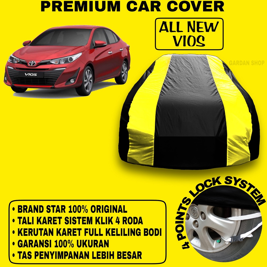 Body Cover ALL NEW VIOS Sarung Strip KUNING Penutup Pelindung Bodi Mobil All New Vios PREMIUM