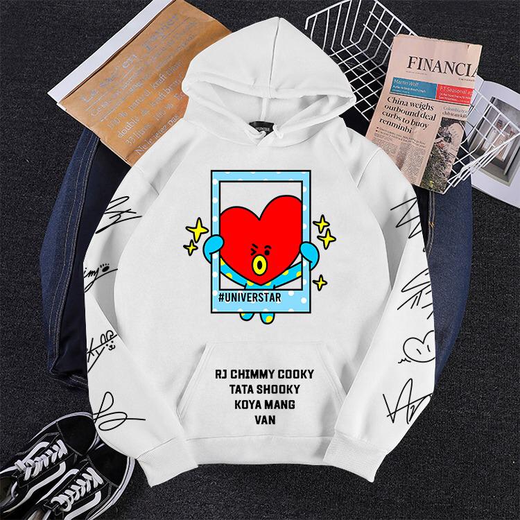 SWEATER HOODIE TATA/SWEATER WANITA TERBARU/SWEATER BTS/SWEATER HODIE LENGAN PANJANG TATA BT21 TTD