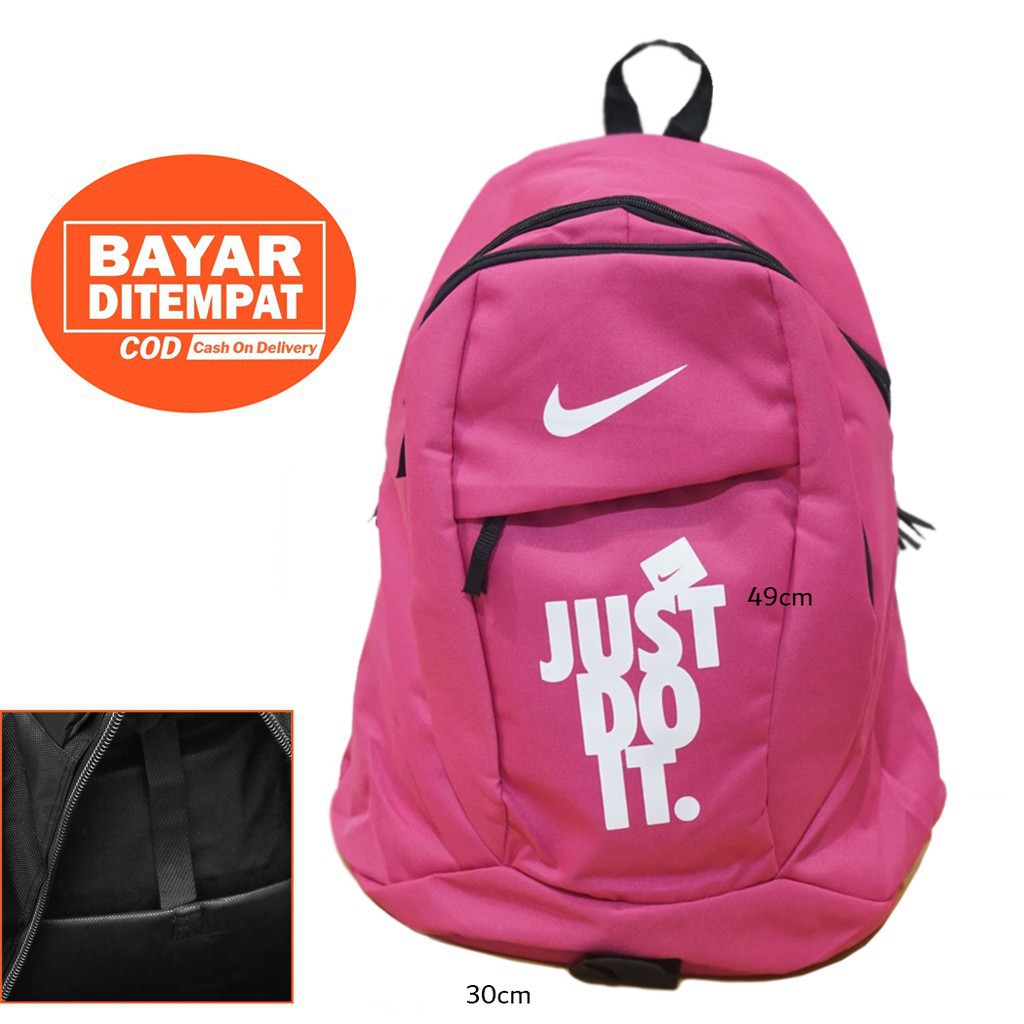 TAS RANSEL PUNGGUNG JUST DO IT HITAM EMAS BESAR SAES STORE Murah