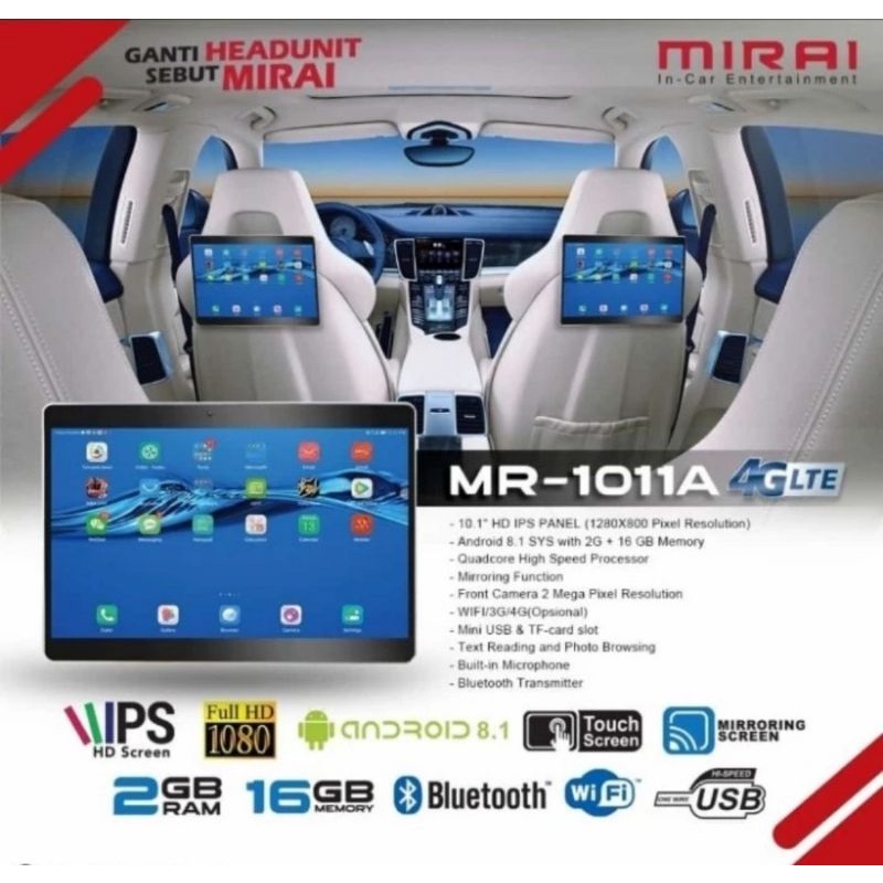 headrest android MIRAI MR-1011-4G / clip on android mirai mr10114a