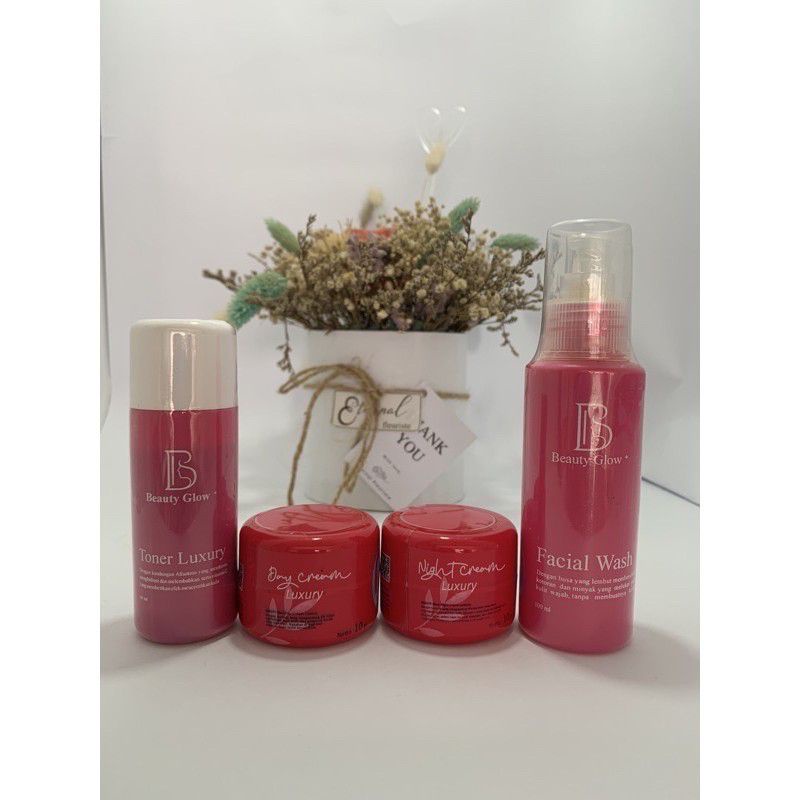 PAKET LUXURY(NEW PACKAGING)WHITENING BEAUTY GLOW SKINCARE(NORMAL,ACNE,FLEK)