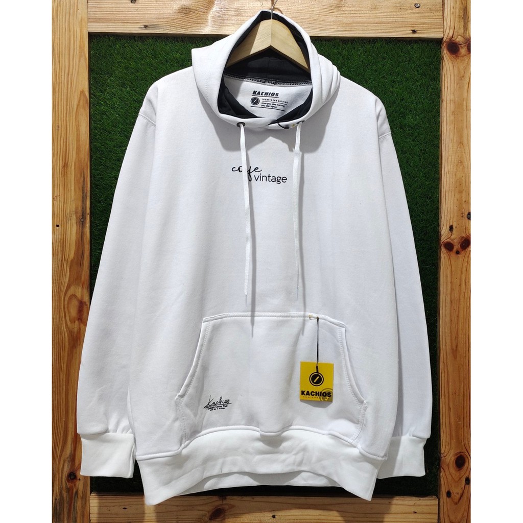 Hoodie Pria Distro Original Brand Tebal Sweater Kachios Terbaru Cowo Korean Sweater polos PUTIH