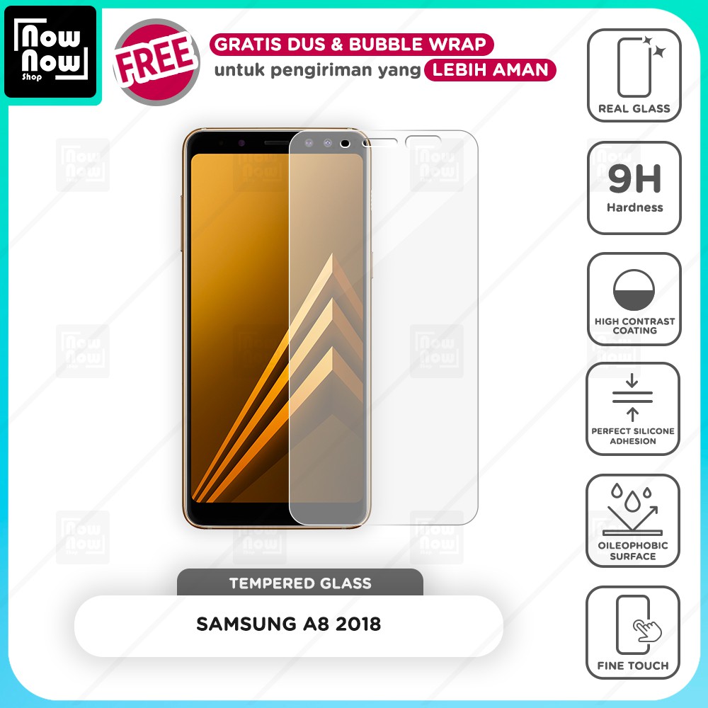 Tempered Glass Anti Gores Samsung A8 2018 Screen Guard Protector 9H Kaca Temperglass