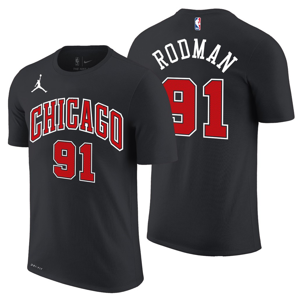 Tshirt - Baju Kaos Basket Nike NBA Gametime Chicago BULLS - No 91 DENNIS RODMAN