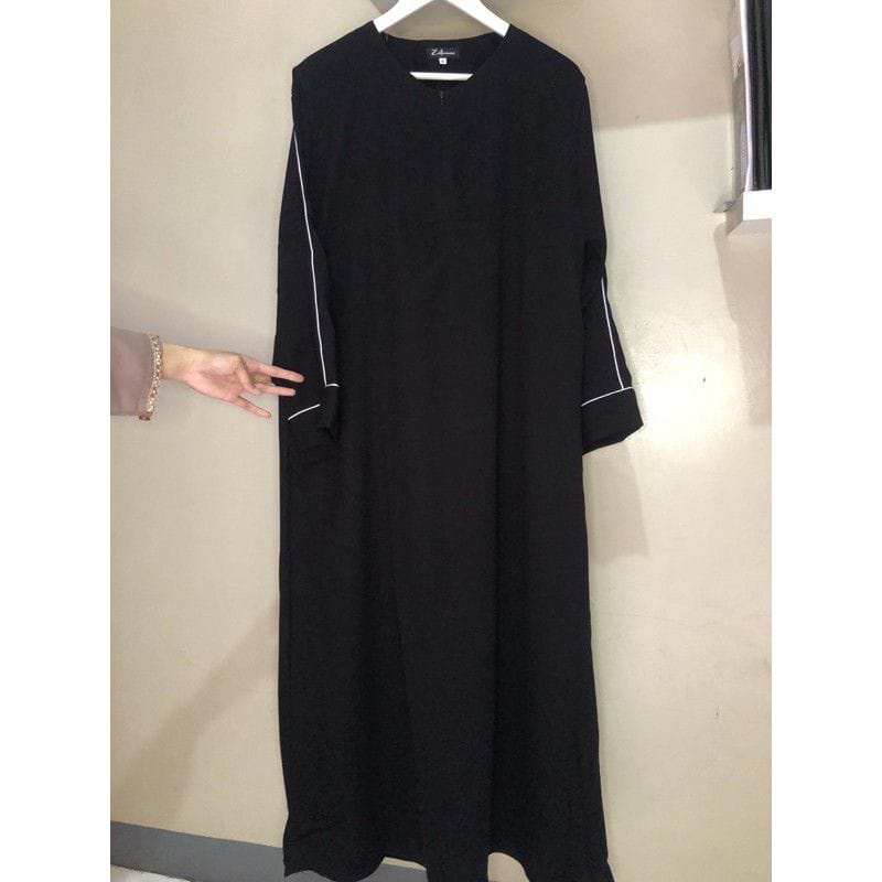 Abaya outer bordir silver-gamis hitam remaja kekinian - fhasion muslimah terbaru-dress remaja kekinian-dress muslimah terbaru-kimono pipik uje(BR258)