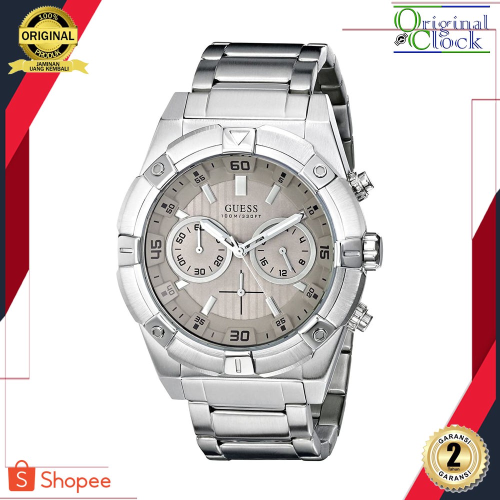 JAM TANGAN PRIA WANITA | RANTAI | KULIT | KARET | MURAH | PRIA GU3SS ORIGINAL W0377G1 ALL STAINLESS 