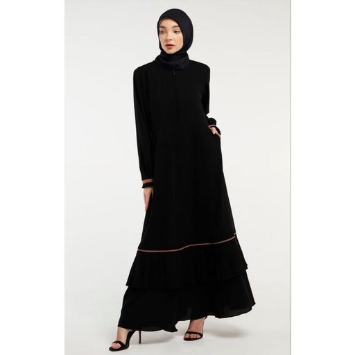 Gamis hitam ORI by Hagia Sofia syari dress jetblack m l ukuran size m L xl xxl busui friendly fashio