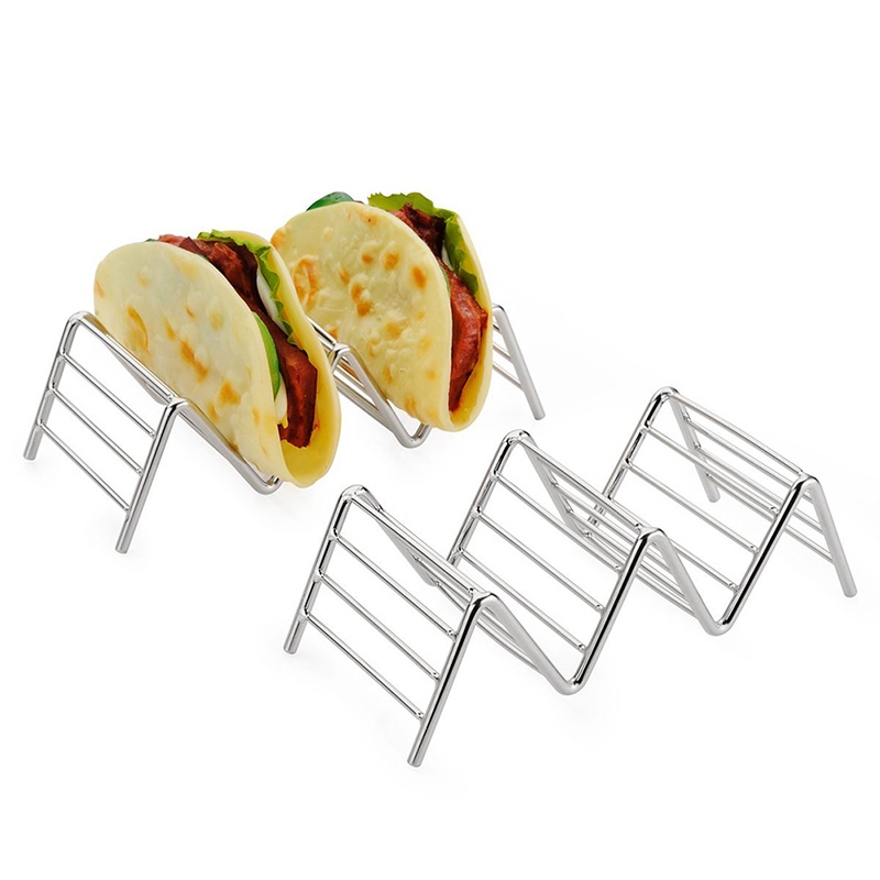 Rak Stand Holder Taco Makanan Meksiko 1-4 Slot Bahan Stainless Steel