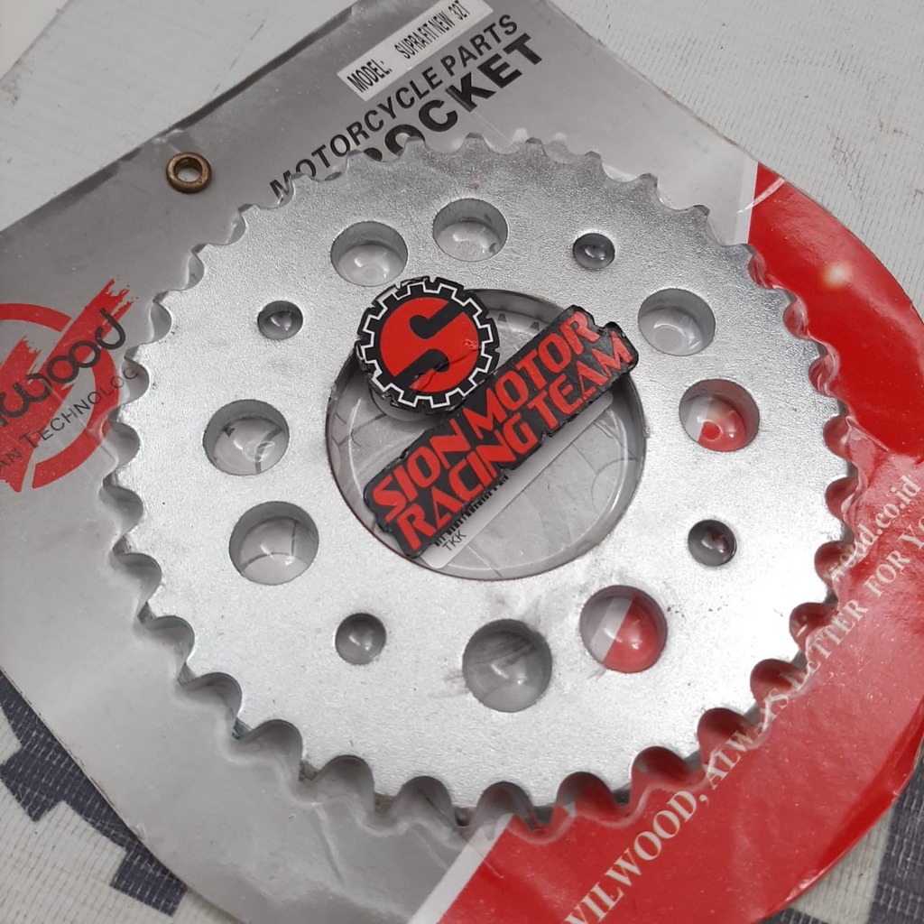 Gear Belakang Gir 428-32T Honda Supra Fit New / Karisma / Supra X 125 / Wave 125 Wilwood Chrome-2