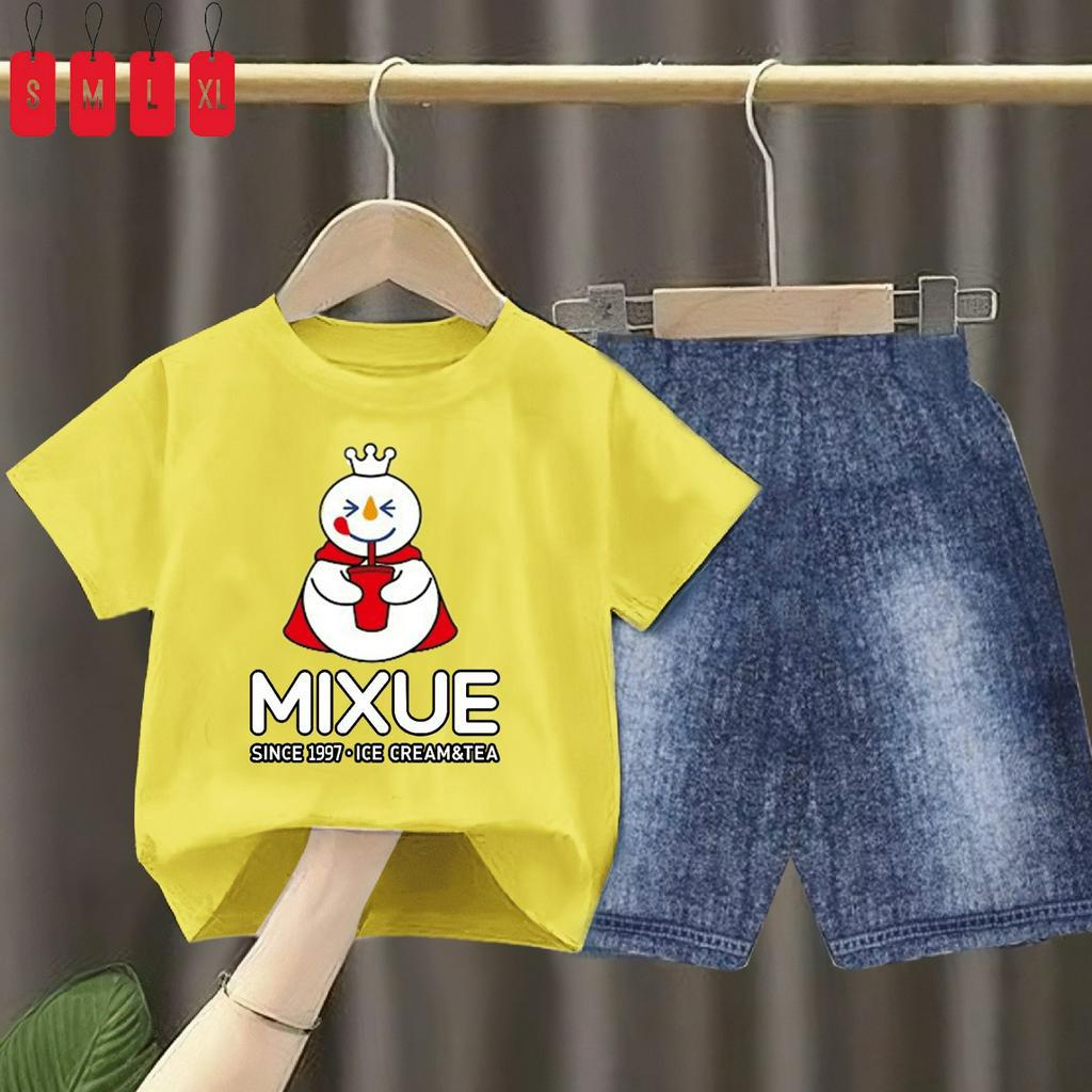 Setelan Anak Semi jeans Kaos Mixu 03/Oblong oneset Size S,M,L,XL