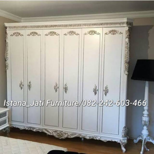 Lemari pakaian pintu 6 ukir mewah/lemari pakaian minimalis/kursi sofa single cantik/kursi makan jati