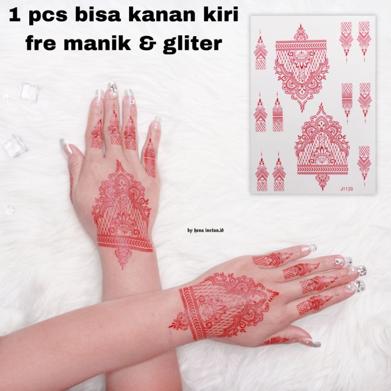 HENA INSTAN MERAH J1120 / FREE GLITER MANIK DAN SAMPLE