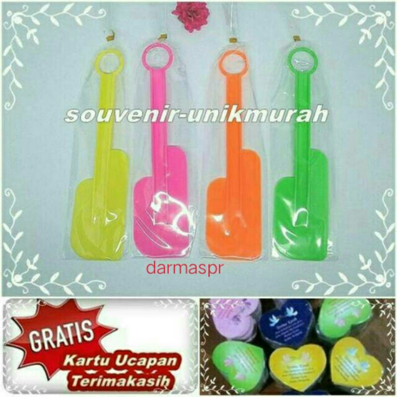 Souvenir pernikahan sodet / spatula gratis kartu ucapan terima kasih ISI 100PCS