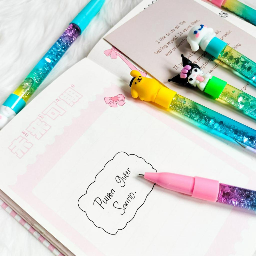 PEN GLITTER SANRIO KARTUN PULPEN MANIK LUCU GEL PEN KARAKTER KUDA PONI PULPEN PENA BOLPEN