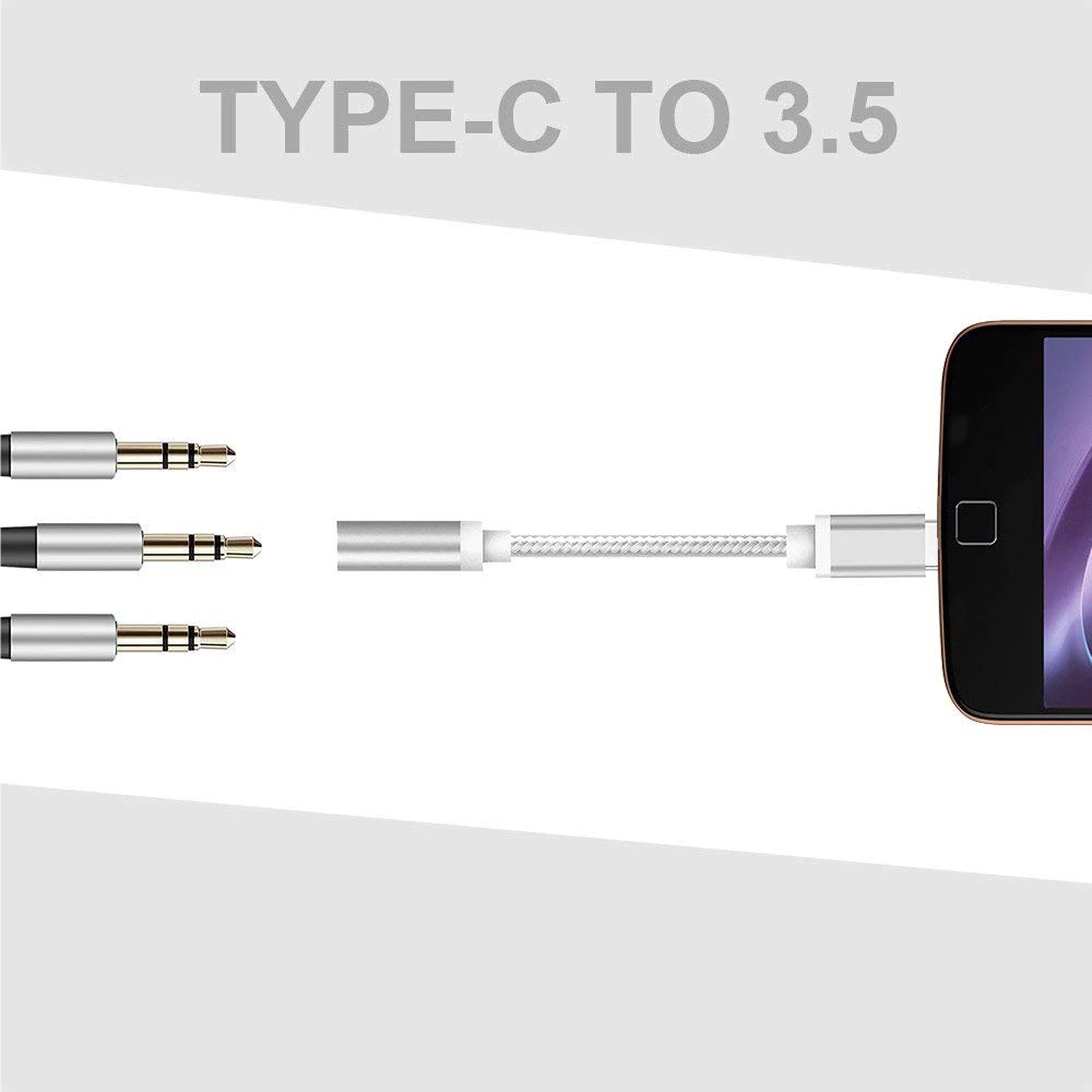 Adapter USB Type C to 3.5mm Jack Earphone Cable Audio