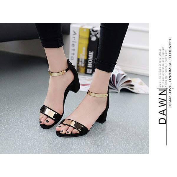 Ikhlasia Sandal  Wanita High Heel Hak  Tahu  HT56 Basic Heels 