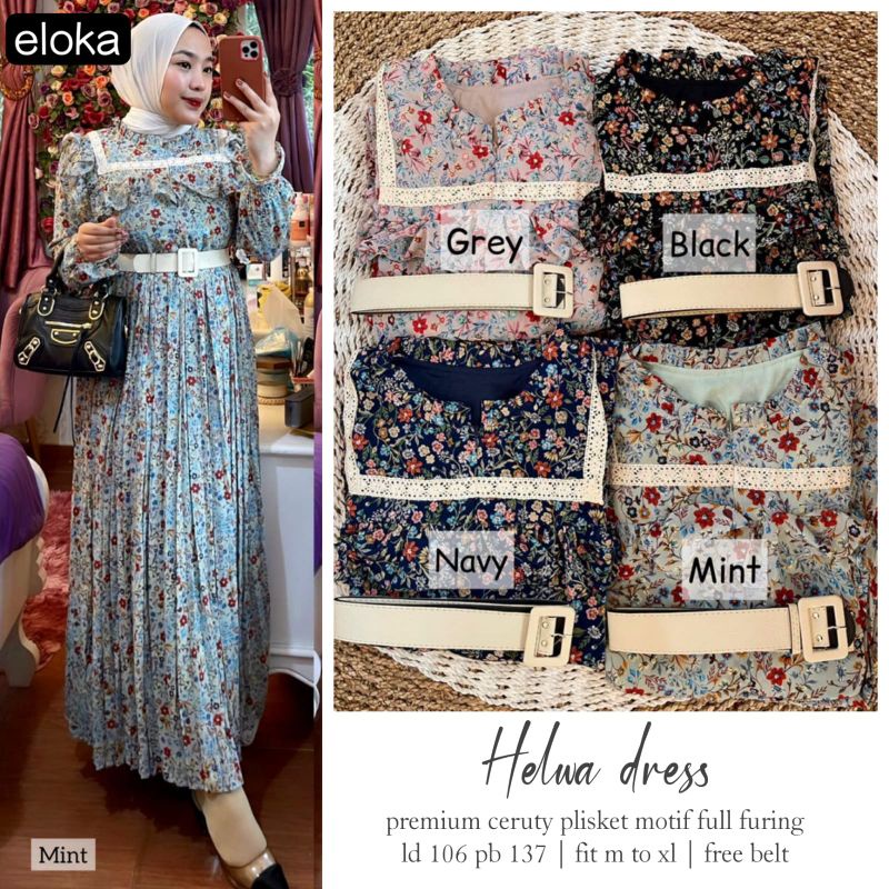 Helwa Estia Maxy Dress Plisket