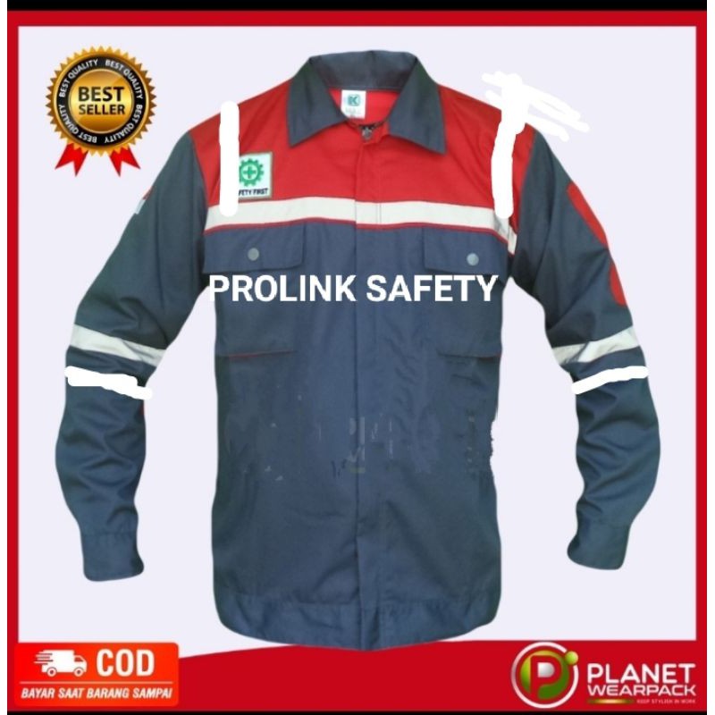 SERAGAM BAJU SAFETY RESLETING ABU MERAH SCOTLIGHT PUNDAK